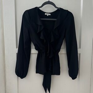 Max Studio Black Ruffle Blouse